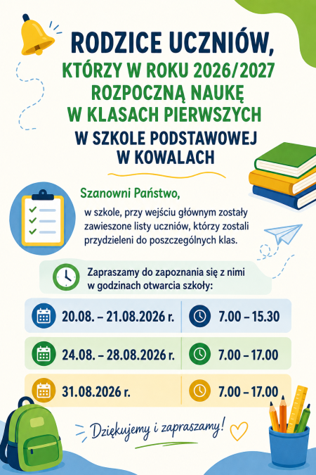 Klasy pierwsze - informacja.